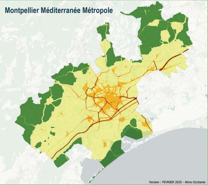 Carte stratégique air - Montpellier Métropole
